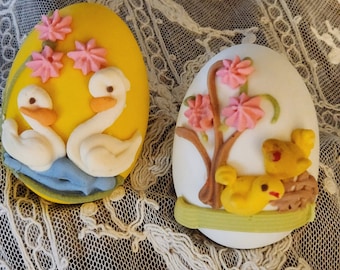 Paire d'oeufs enrobés de sucre vintage Murray Allen fabriqués en Italie LOVELY