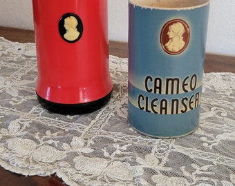 Vintage Cameo Cleanser Red Bakelite Récipient avec Original Shaker 40s AWESOME