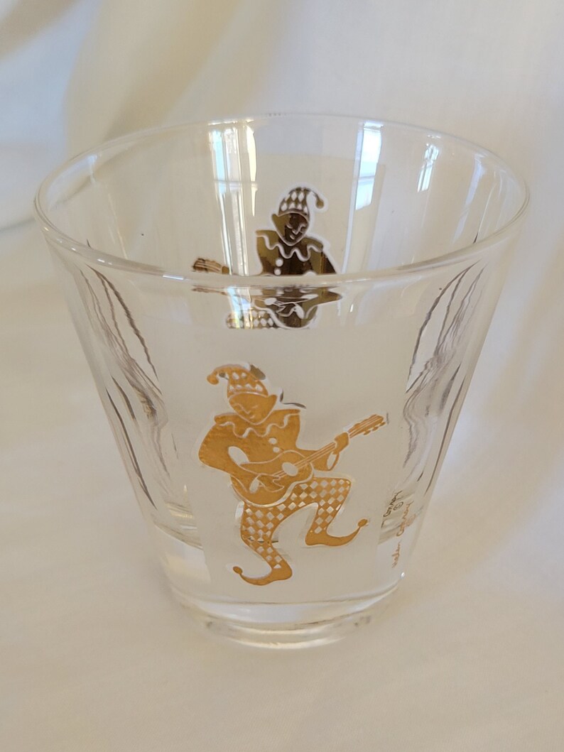 Vintage Cocktail Set Jester Harlequin Signed Helen Conroy MCM Barware FANTASTIC image 6