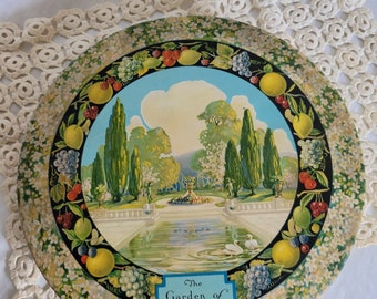 vintage Candy Tin Box 10 » Round Art Déco Style