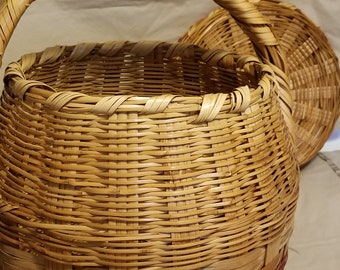 vintage Gathering Panier de Pâques rayé avec Top du Mexique Wicker EXTRA LARGE