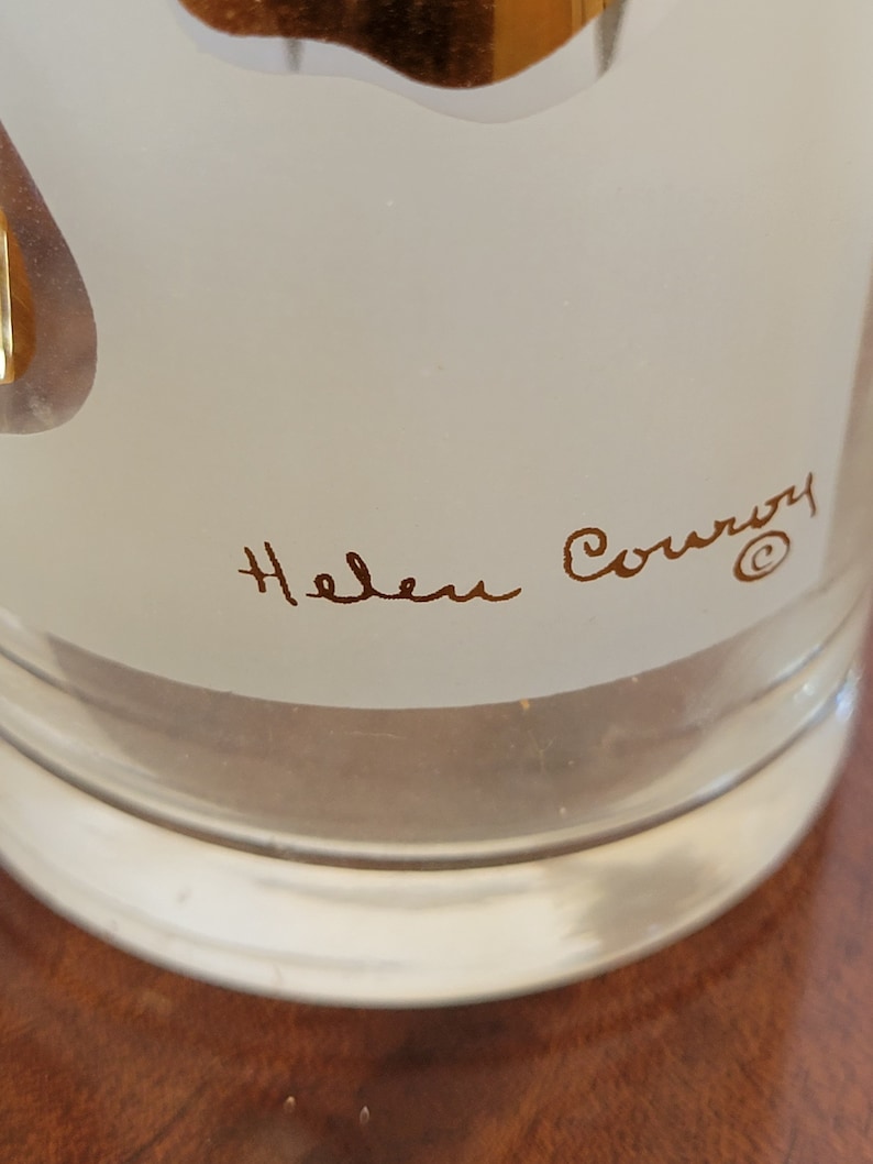 Vintage Cocktail Set Jester Harlequin Signed Helen Conroy MCM Barware FANTASTIC image 3