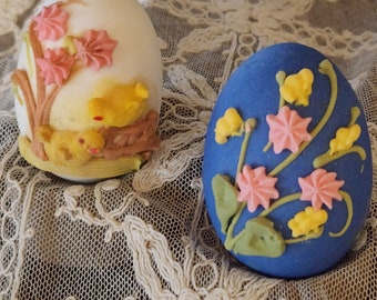 Paire d'oeufs enrobés de sucre vintage Murray Allen fabriqués en Italie LOVELY