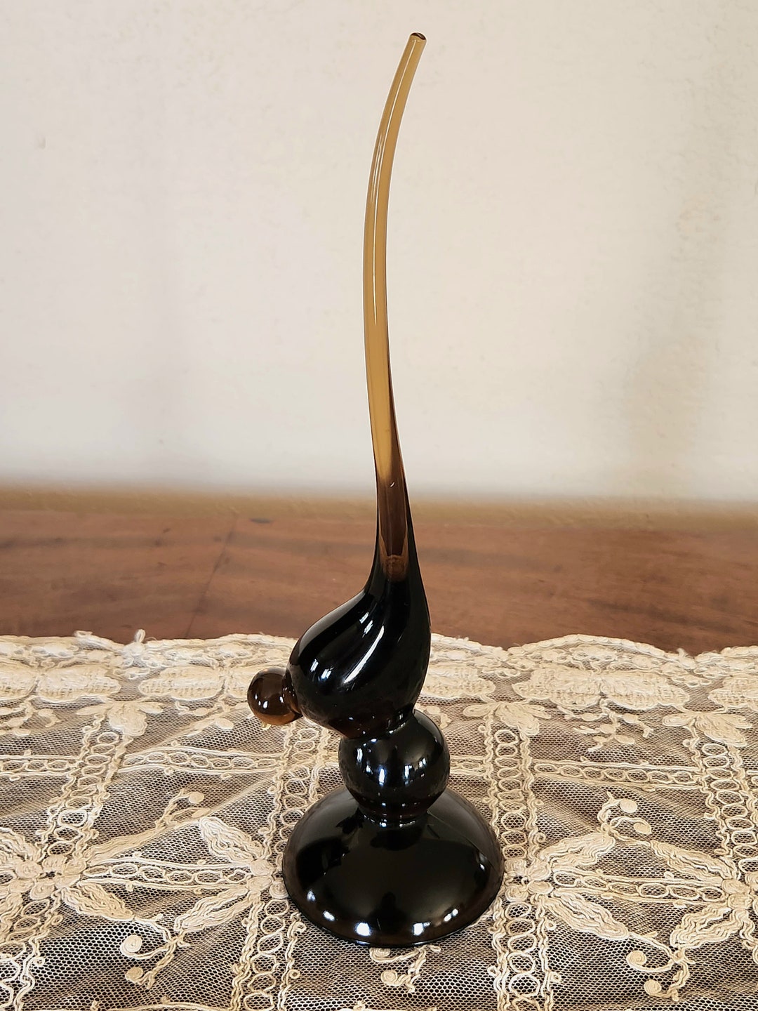 Vintage Viking Glass Epic Short Tail Bird #1311 Brown ROOT Vintage Viking Glass Epic Short Tail Bird #1311 Brown ROOT
