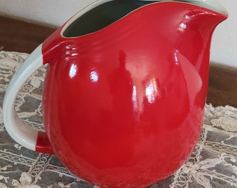 vintage Rouge et Blanc Pitcher Halls 50s EXCELLENT