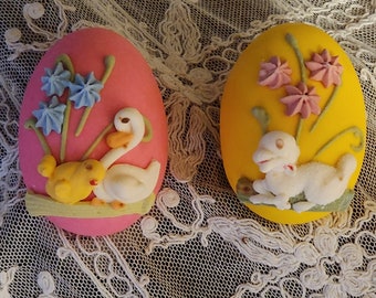 Paire d'oeufs enrobés de sucre vintage Murray Allen fabriqués en Italie LOVELY