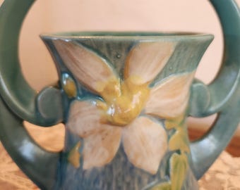 Vase vintage Roseville Clematis WOW