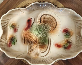 Vintage Turkey Platter Lane & CO 1959 18.25 x 13.25 LARGE