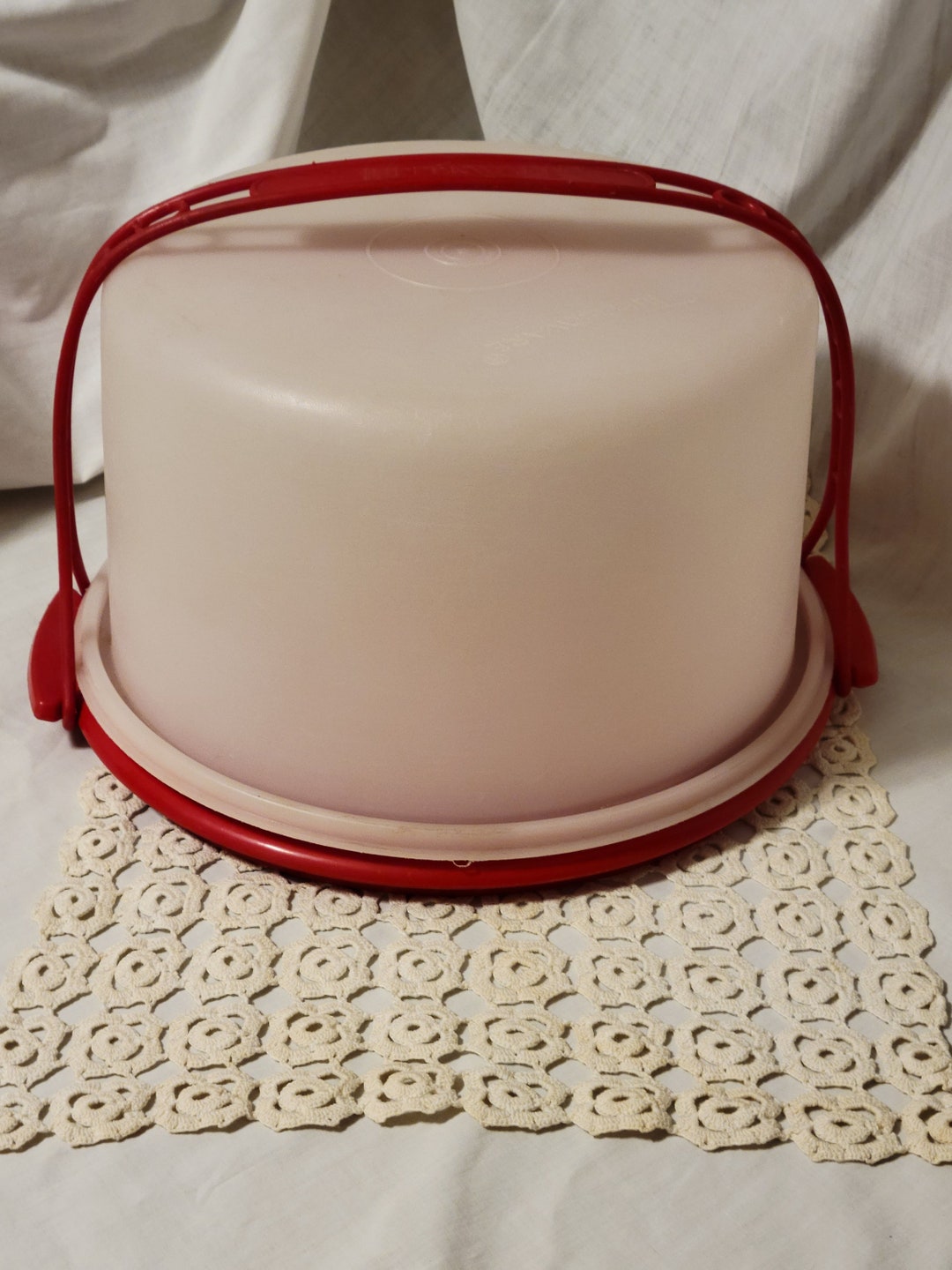 Vintage Tupperware Cake Carrier TALL With Handle 6848 COMPLETE Etsy