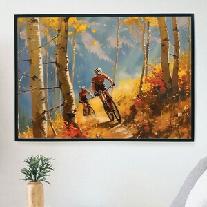 Mountain Bike Art Digital Download | Mountain Biker Painting, Mountain Biking Wall Art