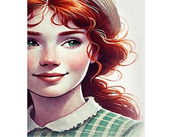 Anne auf Green Gables Druckbare - Anne mit einer Wandkunst - Digitaler Download - Poster Buchkunst - Anne Shirley