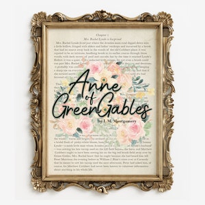 Anne of Green Gables Poster Wall Art - Anne with an E Gift - Digital Download - Printable Book Art