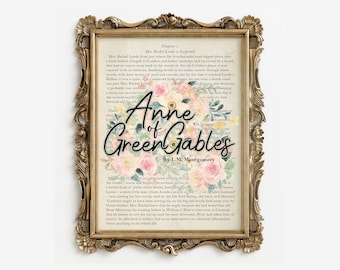 Anne auf Green Gables Poster Wandkunst - Anne mit einem E Geschenk - Digitaler Download - Druckbare Buchkunst