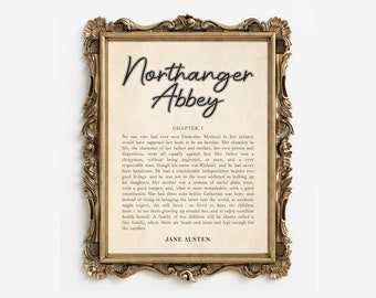 Northanger Abbey Poster  - Jane Austen Digital Download - Printable Book Art Gift