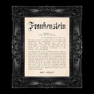 Frankenstein Poster - Book Wall Art - Mary Shelley - Gothic Digital Download - Printable Halloween Book Art