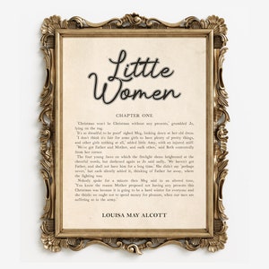 Little Women Poster - 1st Chapter Wall Art - Louisa May Alcott Gift - Digital Download - Printable Book Art