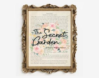Secret Garden Poster Wall Art - Literary Gift - Digital Download - Printable Book Art