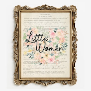 Little Women Poster Wall Art - Louisa May Alcott Gift - Digital Download - Printable Book Art