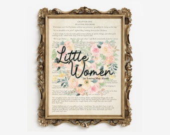 Little Women Poster Wall Art - Louisa May Alcott Gift - Digital Download - Printable Book Art