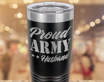 Proud Army Husband | 20oz. Stainless Steel Polar Camel Tumbler | Military