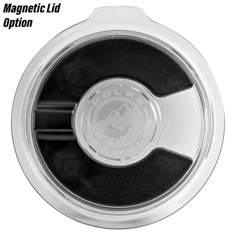 May include: A clear plastic lid with a black rubber seal and a silver metal logo that says "POLAR CAMEL" with a mountain range and a camel silhouette.