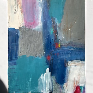 Original abstract painting on paper