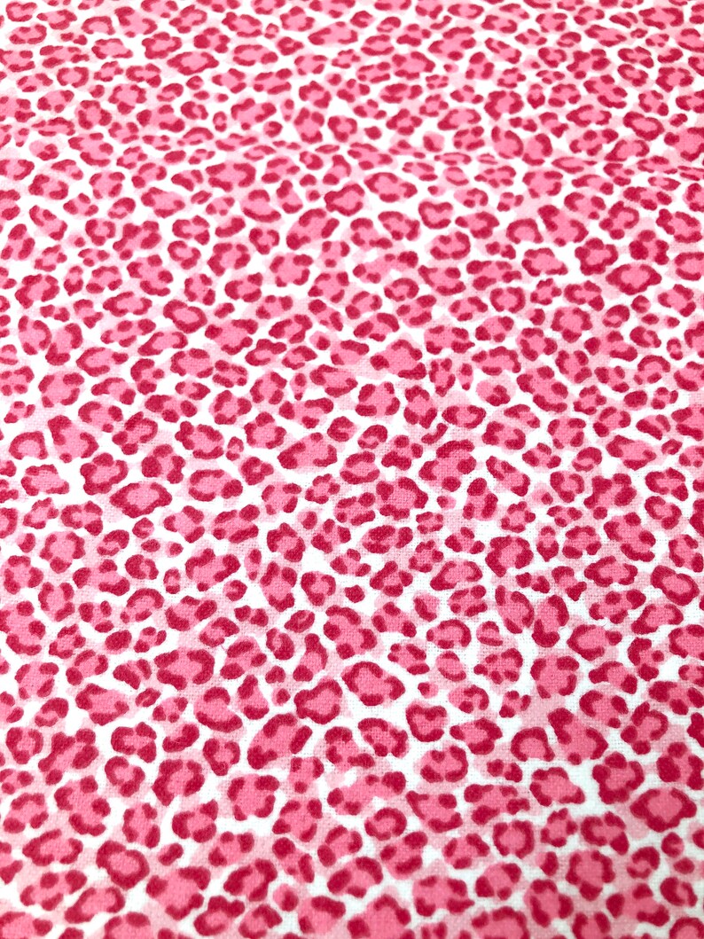Pink Cheetah Print 100 Cotton Flannel Fabric Animal Print Etsy