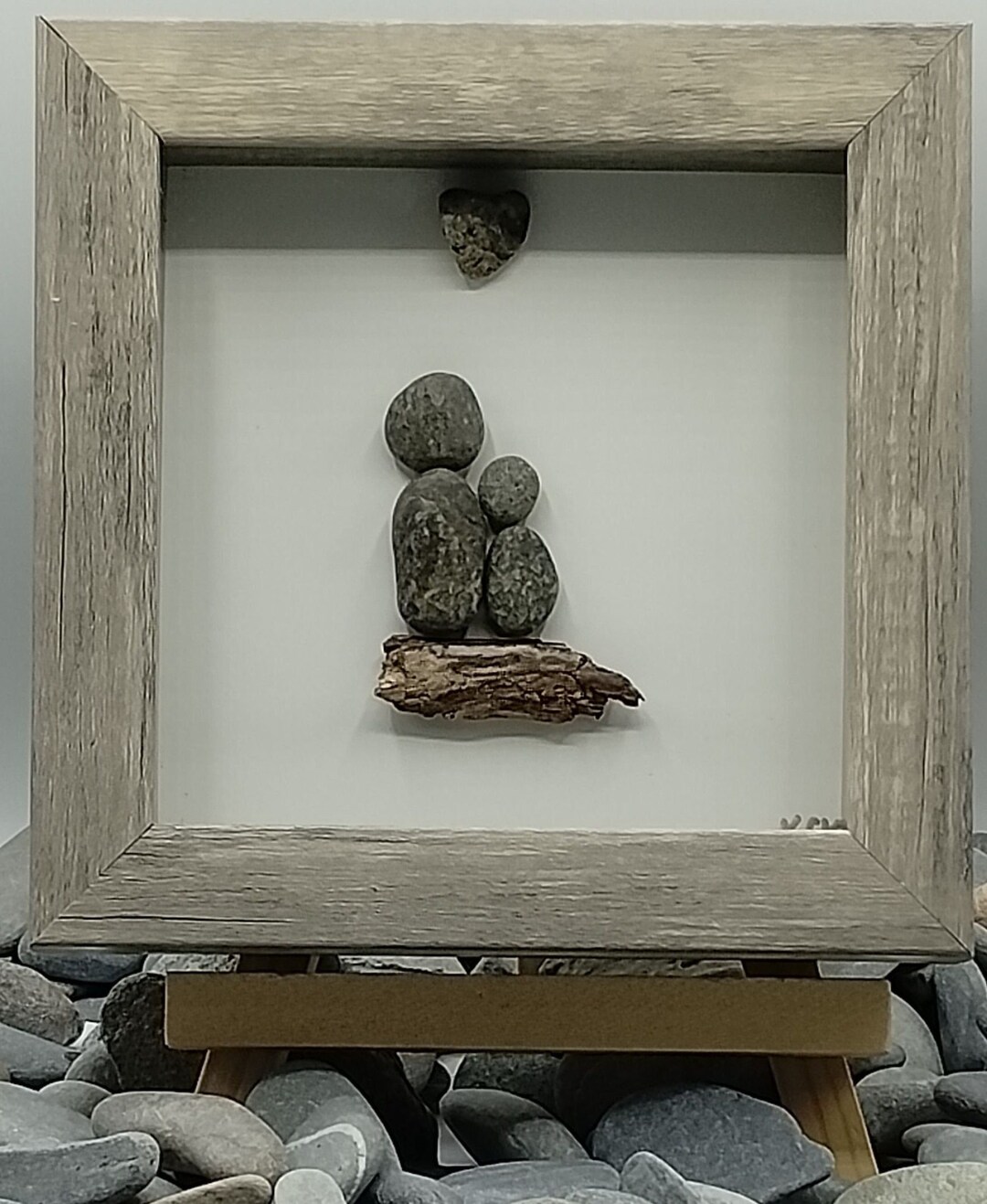 Pebble Art Family Stone Art Family Picture Framed Pebble Art Etsy