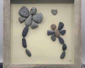 Libelle Rock Art Bild: Strandstein Kieselstein Kunst