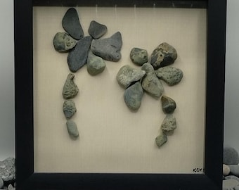 Handgemachte Libellen Kieselstein Bilderrahmen