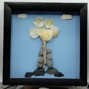 Pebble Art Couple, Framed pebble art Couple, Pebble Art Gift For Couple, Family Pebble Art Picture, Rock Art couple, Stone art Couple