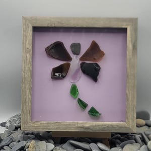 Sea Glass Dragonfly, Sea Glass Dragonfly Gift, Unique Sea Glass Gift, Beach Glass Dragonfly Gift, Handmade Dragonfly Artwork, Sea Glass Gift