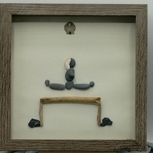 Pebble Art Gymnastics Picture, Pebble Art Gymnastics, Framed Gymnastics Wall Art, Gymnastics Wall Décor, Handmade Pebble Picture of Gymnast
