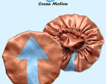 Gorro de satén con flecha azul y marrón, gorro para dormir estilo anime, regalo de estilo protector, Ocean Motion