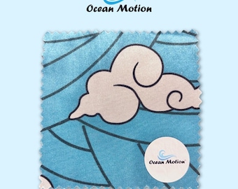 Blue Cloud Silk Crown Patch for 360 Waves, Compression Wave Cap, Durag Alternative, Wave Training Accessory, Gift for Him, Ocean Motion