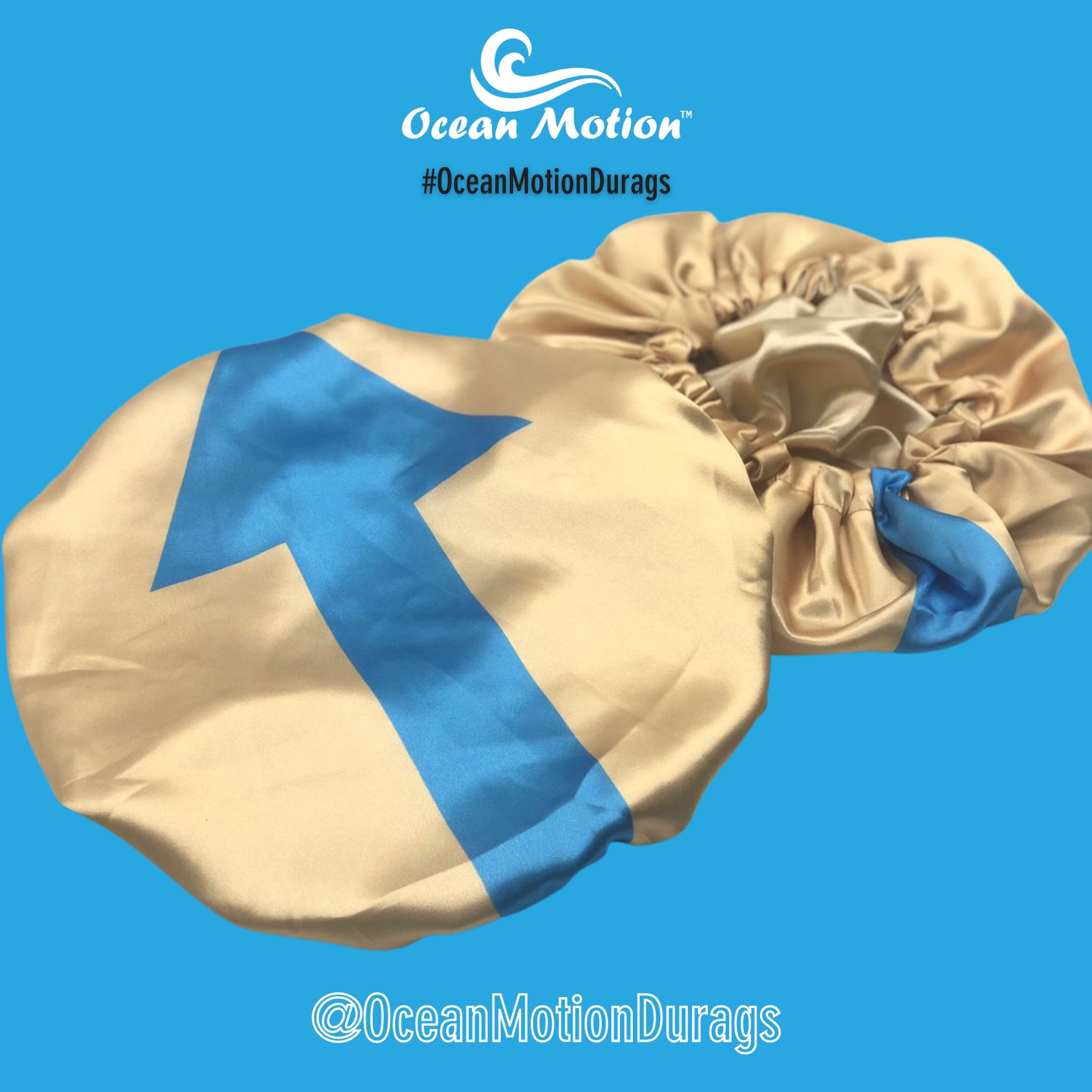 OceanMotionStore Ocean Blue Silk Crown Patch, Compression Patch, 360 Waves, Ocean Motion