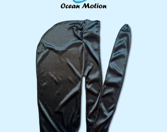 Horned Anime Durag, Silky Wave Durag for 360 Waves, Cosplay Hair Accessory, Gamer Gift for Him, Ocean Motion