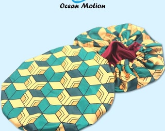 Groene Yuu-muts, satijnen motorkap, zijden motorkap, anime-muts!