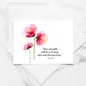 KEEP CALM and TRUST | Encouragement, Trust, Jw Card, Hand Painted Watercolor Greeting Cards with Envelope
