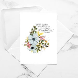 TU MI CONCOLI / biglietto di auguri con le scritture, biglietto cristiano, biglietto JW, biglietti di auguri acquerellati dipinti a mano con busta