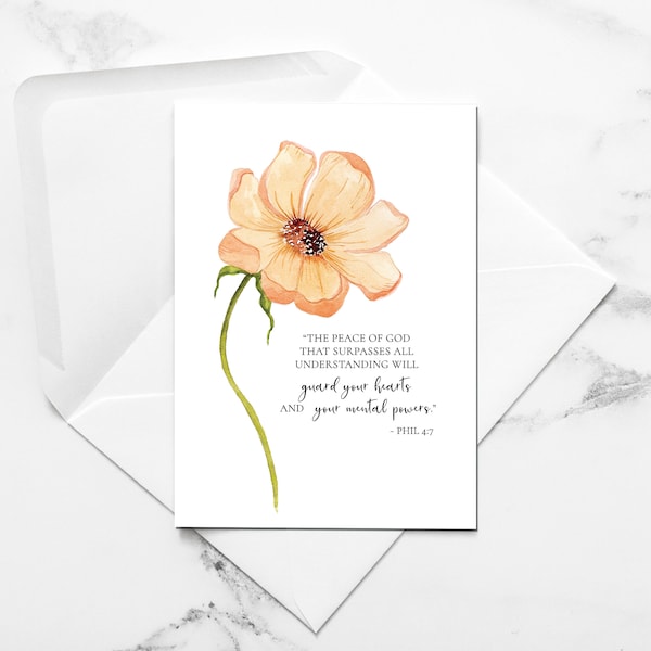 PEACE OF GOD | Condolence card, Comfort, Christian Card,  Jw shop, Watercolor Card with Envelope