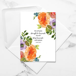 DÁ-LHE FORÇA | Jw Shop, Cartão Cristão, Encorajamento, Amizade, Perda, Cartão de Escritura | Cartões de aquarela pintados à mão com envelope