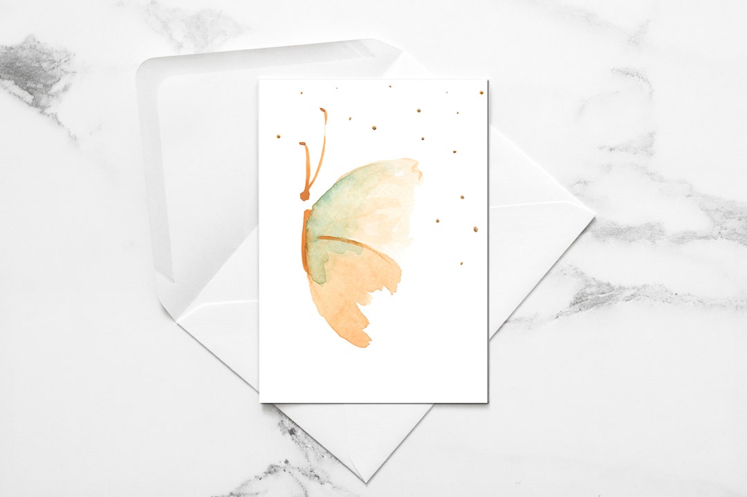 BUTTERFLY | Watercolor Butterfly, Pretty Yellow Butterfly, Hand Painted ...