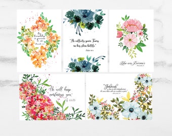 ENCOURAGEMENT PACK | Jw cards, scripture cards, spiritual cards, Christians cards, Hand Painted Watercolor Greeting Cards with Envelope