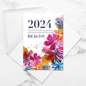 BAPTÊME – La plus belle vie de tous les temps | Carte de félicitations, JW, cartes de voeux aquarelles peintes à la main avec enveloppe