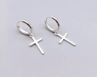 Cross Earrings - Sterling Silver