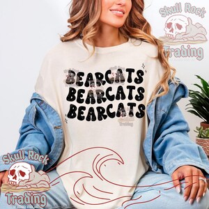 Estrella ondulada de los Bearcats (PNG), Mascota de los Bearcats (archivo descargable digital), Espíritu escolar de los Bearcats (PNG), Descarga digital del día del juego de los Bearcats, Bearcats