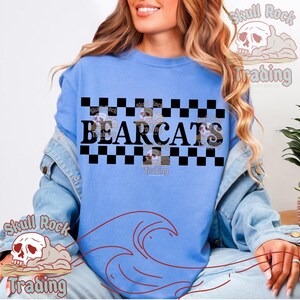 PNG a cuadros de los Bearcats, archivo descargable digital de la mascota de los Bearcats, PNG con el espíritu escolar de los Bearcats, descarga digital del día del partido de los Bearcats, Bearcats