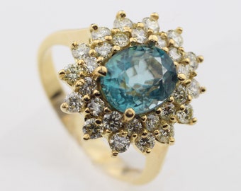 Top 10 Rare Gems! 2.11 ct AIGS-certified Natural Grandidierite Set In A 18K Gold And Diamond Ring Size 8 FREE SHIPPING!