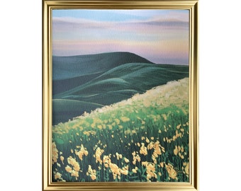 8x10 Pintura de campo Print, Nature Print, Landscape Painting, Floral Print, Country Print, Rural landscape Print